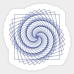 Geometric blue square spiral - relaxing pattern Sticker